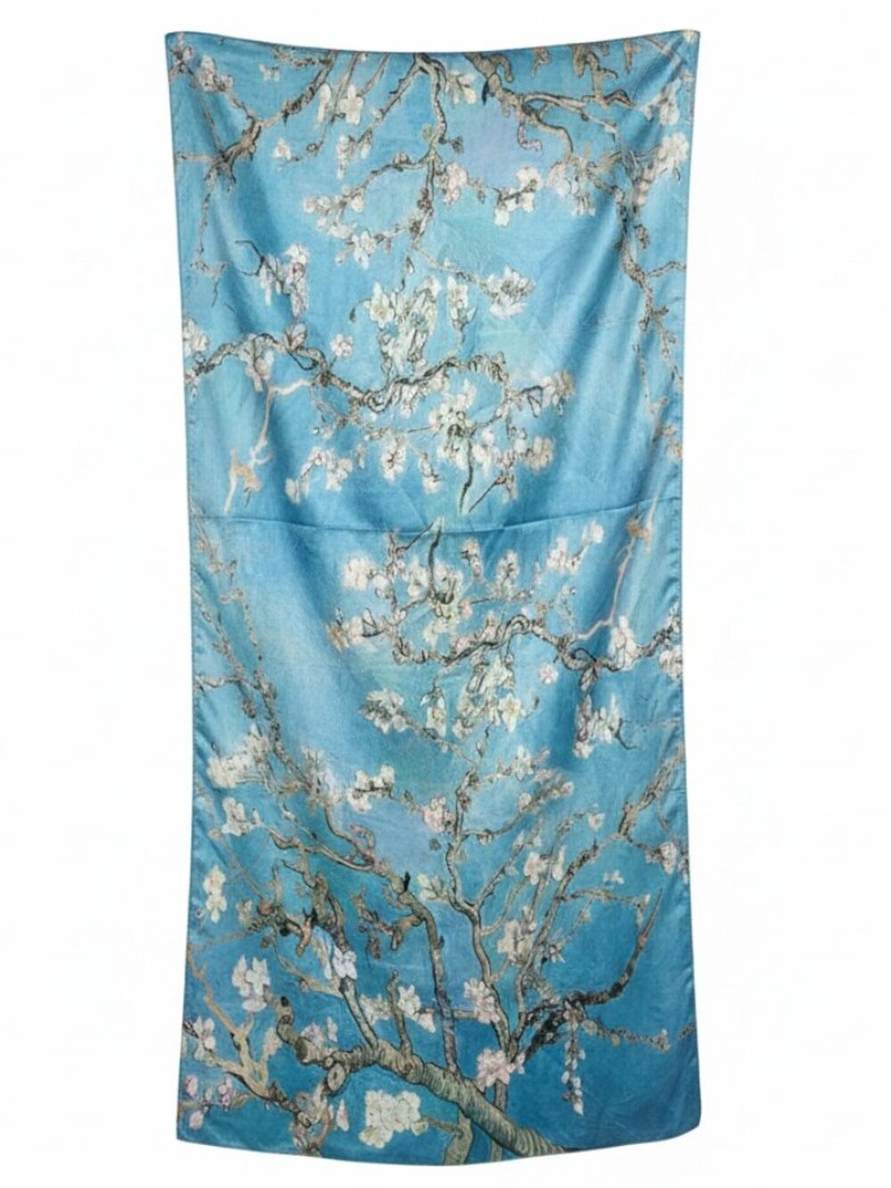 Reversible Art Scarf Monet Water Lilies Van Gogh Almond Blossom Silk Viscose